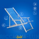 Sæt med 2 Riccione Gold Lux strandstol sammenfoldelig textile havestol På Tilbud