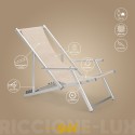 Sæt med 4 Riccione Gold Lux strandstol sammenfoldelig textile havestol På Tilbud