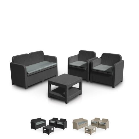 Sorrento Grand Soleil loungesæt rattan havemøbler sofa sofabord lænestol Kampagne