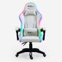 Pixy Plus hvid ergonomisk gamer kontorstol massage RGB lys kunstlæder Kampagne