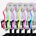 Pixy Plus hvid ergonomisk gamer kontorstol massage RGB lys kunstlæder Pris