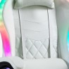 Pixy Plus hvid ergonomisk gamer kontorstol massage RGB lys kunstlæder Køb