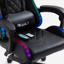 The Horde Plus ergonomisk gamer kontorstol massage RGB lys kunstlæder 