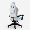 Hvid ergonomisk gaming stol med RGB LED lys i kunstlæder Pixy Rabatter
