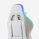 Hvid ergonomisk gaming stol med RGB LED lys i kunstlæder Pixy Valgfri