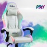 Hvid ergonomisk gaming stol med RGB LED lys i kunstlæder Pixy Tilbud