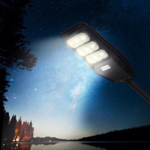 Solis M solcelle lampe sort armatur LED 100 w gadelys 3000 lm lyssensor Kampagne