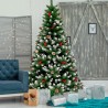 Oslo 240 cm høj kunstigt plastik grøn juletræ med fod dekorationer På Tilbud