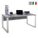 Skrivebord 170x80cm kontorstudie smartworking grå hvid Metaldesk På Tilbud