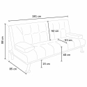 Olivina 2 personers sofa futon sovesofa eco læder til stue værelse 